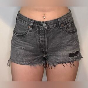Levi's 501 Grey Denim Cutoff Shorts